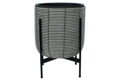 Wicker Blomkruka på stativ 38x38xH49 cm Grå