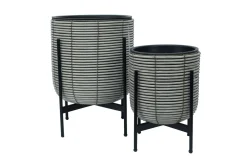 Wicker Blomkruka på stativ 38x38xH49 cm Grå