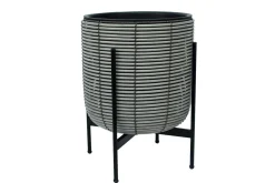 Wicker Blomkruka på stativ 38x38xH49 cm Grå