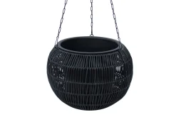 Wicker Hängande Kruka D32xH22 cm Svart