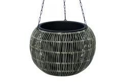 Wicker Hängande Kruka D32xH22 cm Grå