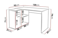 Wickston Skrivbord 120 cm Anthracite