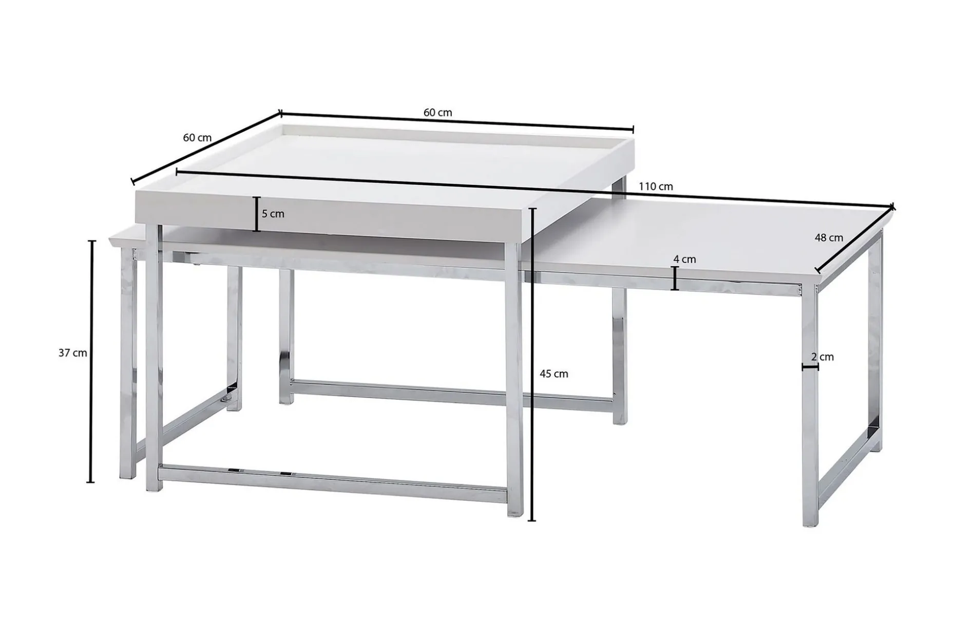 Wilhem Satsbord 110 cm Fyrkantig