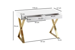 Willowdale Skrivbord 118 cm med Förvaring 2 Lådor