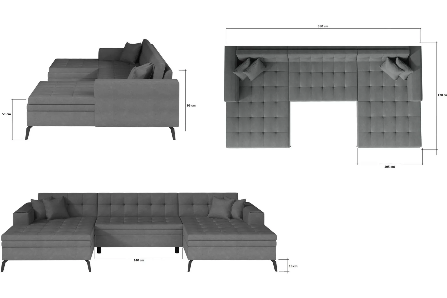 Willows U-bäddsoffa Dubbeldivan