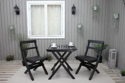 Wilma Caféset 65x65 cm + 2 Utestolar Grå/Vit
