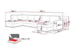 Wilma 6-sits Bäddsoffa