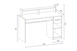 Yemisen Skrivbord 120 cm med Förvaring Låda + Hyllor