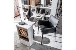 4You Skrivbordsskiva 142 cm med Förvaring Hylla Vit/Natur