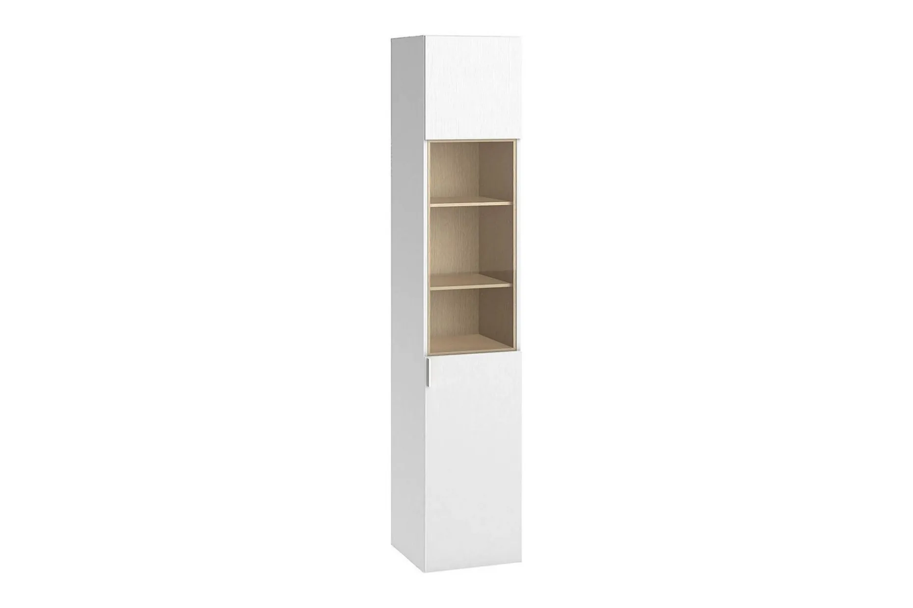 4You Smalt Vitrinskåp 42 cm djup 40 cm bred 206 cm hög Ljust Trä