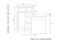 Zeko Skrivbord 120 cm med Förvaring Hylla