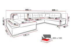 Zumar 4-sits Bäddsoffa Höger